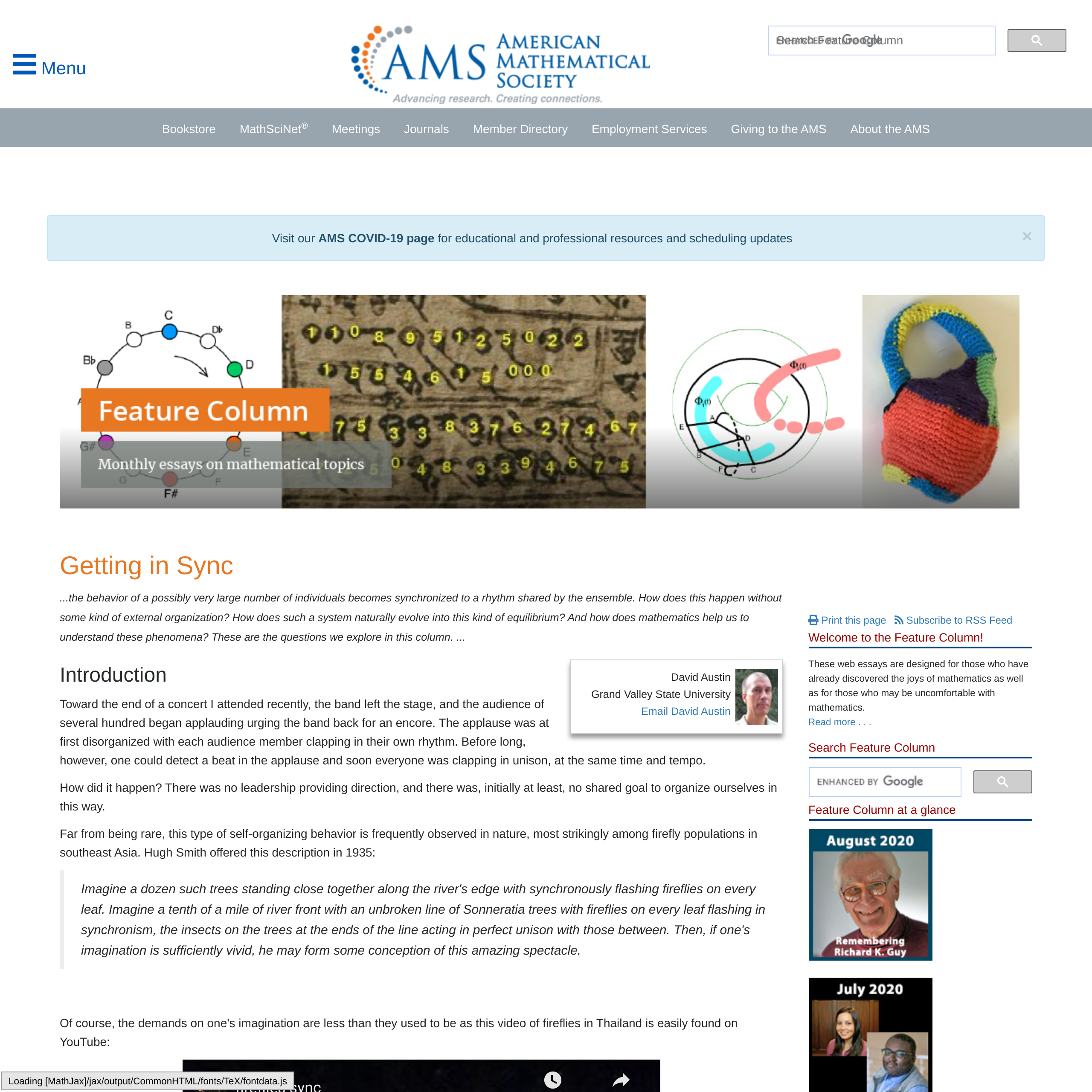 AMS :: Feature Column from the AMS