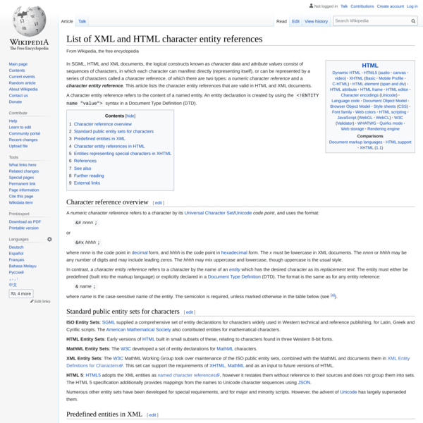 Xml Character Entities HTML Entity Unicode Hex Character VBForums