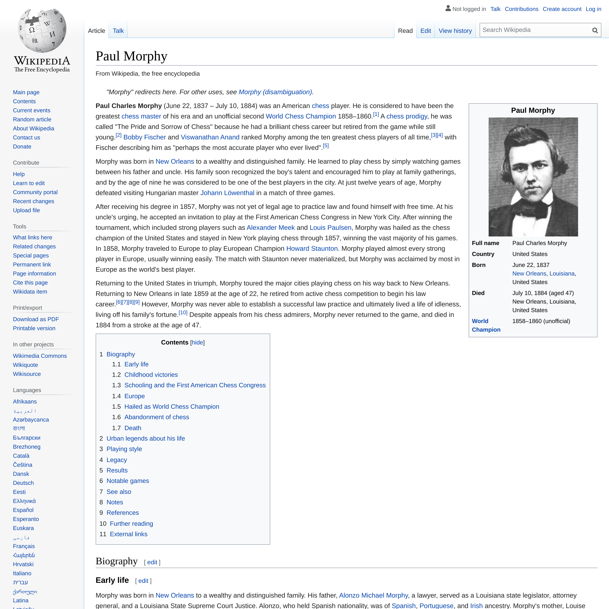 Paul Morphy - Wikipedia