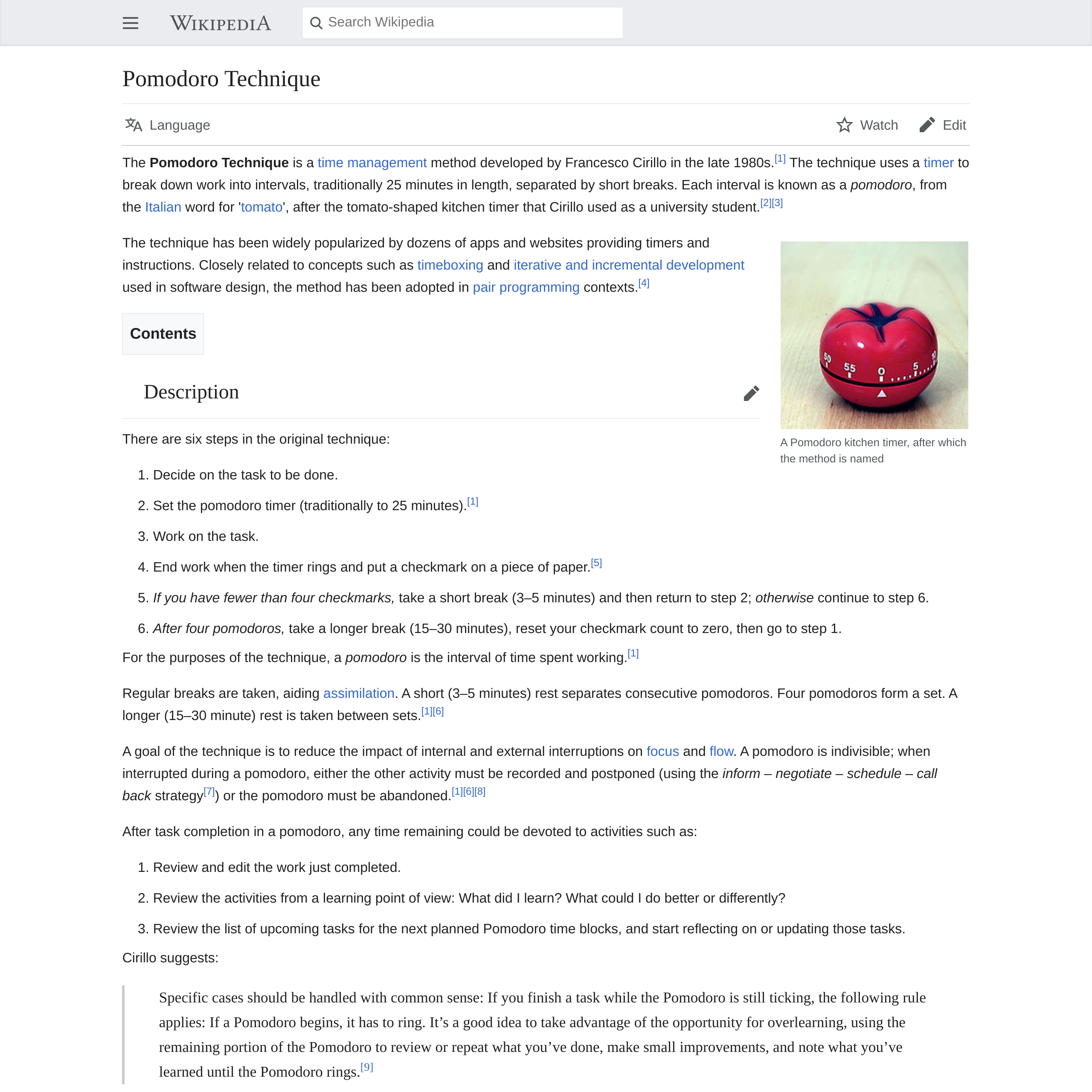 Pomodoro Technique - Wikipedia